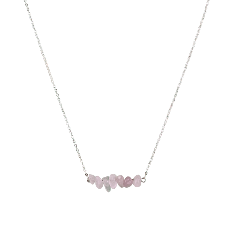 Rose Quartz Bar Necklace