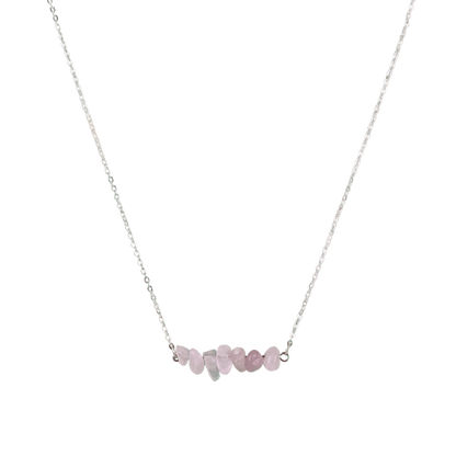 Rose Quartz Bar Necklace