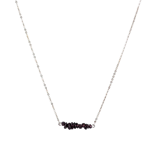 Garnet Bar Necklace