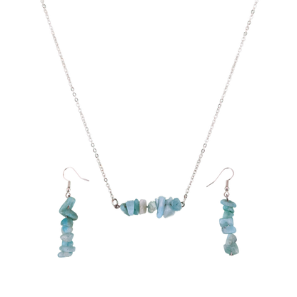 Amazonite Bar Necklace and Dangle Earrings Set