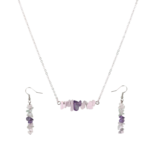 Aries Bar Necklace and Dangle Earrings Set