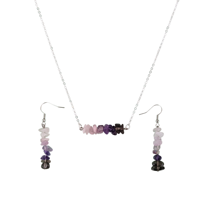 Virgo Bar Necklace and Dangle Earrings Set