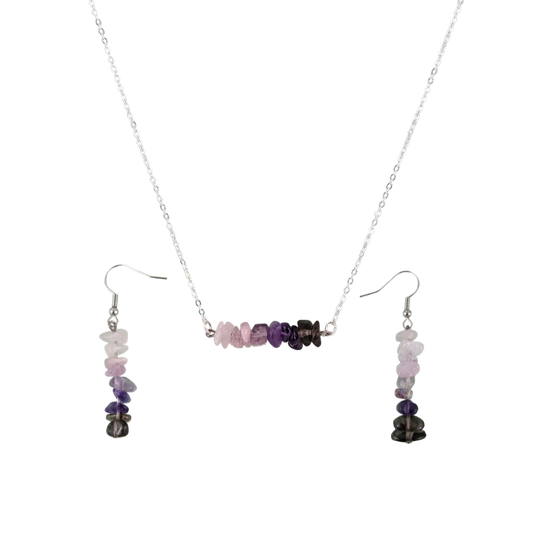 Virgo Bar Necklace and Dangle Earrings Set