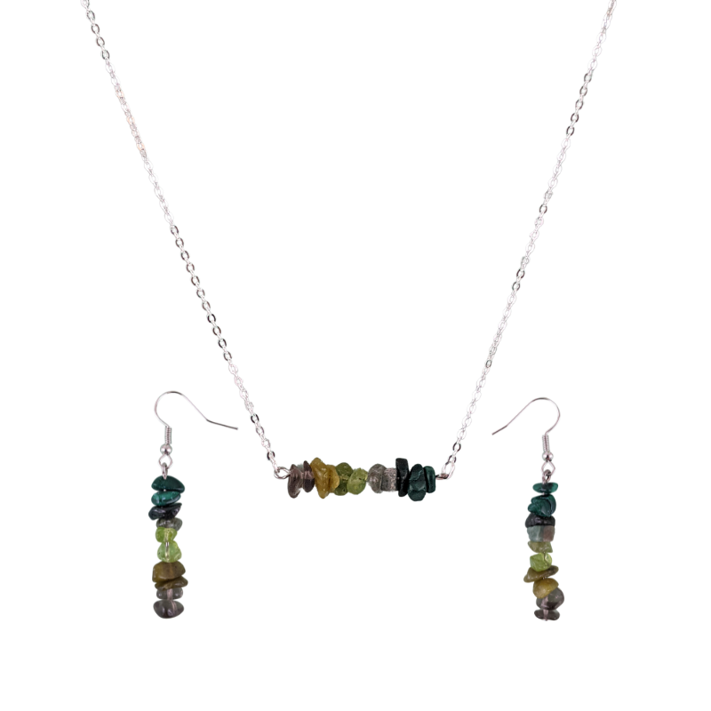 Good Vibes: Transformation and Manifestation Bar Necklace and Dangle Earrings Set