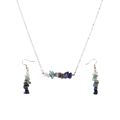 Aquarius Bar Necklace and Dangle Earrings Set