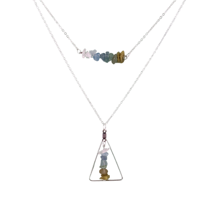 Sagittarius Bar and Triangle Pendant Necklace Set