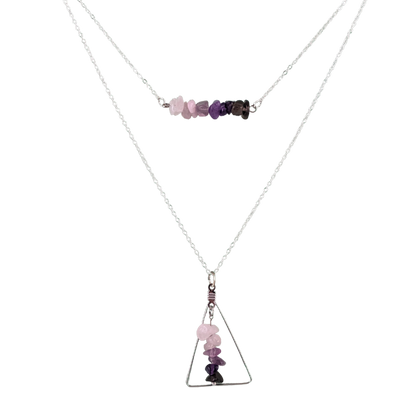 Virgo Bar and Triangle Pendant Necklace Set