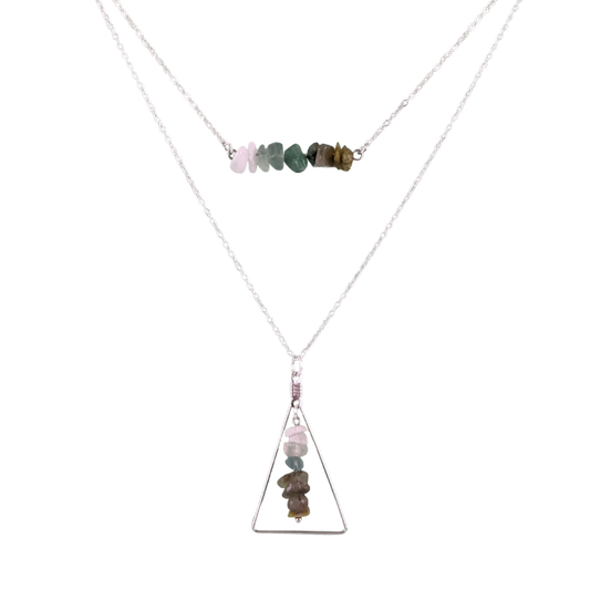 Taurus Bar and Triangle Pendant Necklace Set