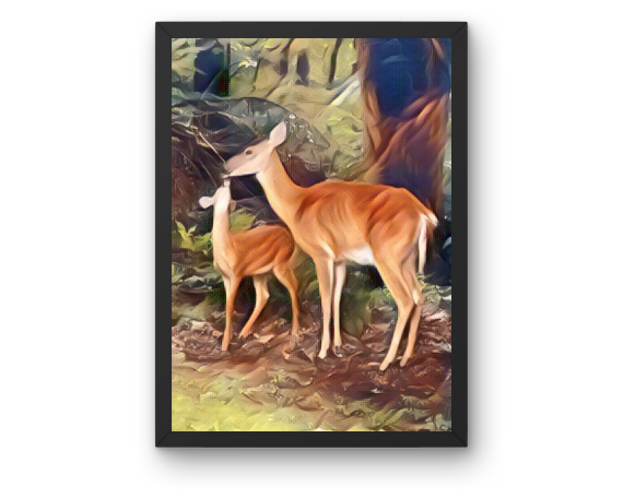 Kissing Deer Art Print