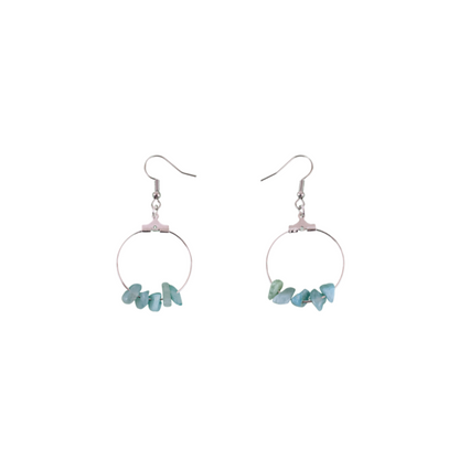 Amazonite Circle Hoop Earrings