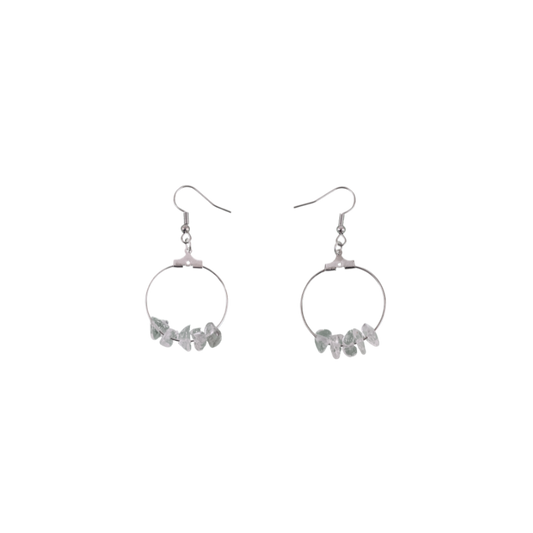 Crystal Quartz Circle Hoop Earrings