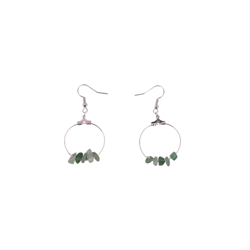 Aventurine Circle Hoop Earrings