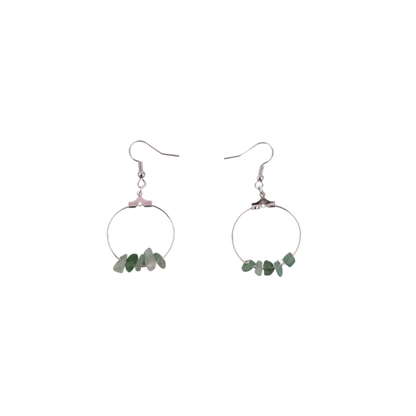 Aventurine Circle Hoop Earrings