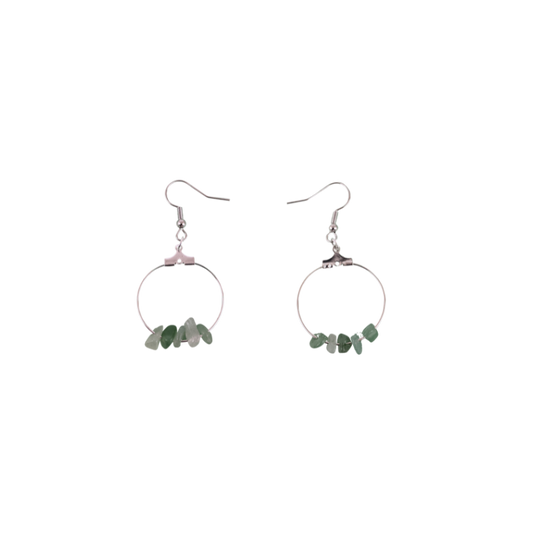 Aventurine Circle Hoop Earrings