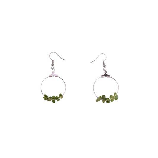 Peridot Circle Hoop Earrings