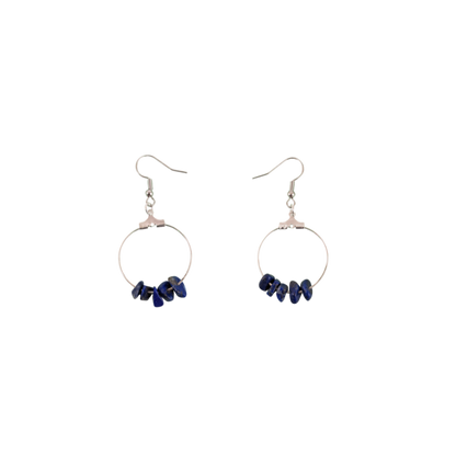 Lapis Lazuli Circle Hoop Earrings