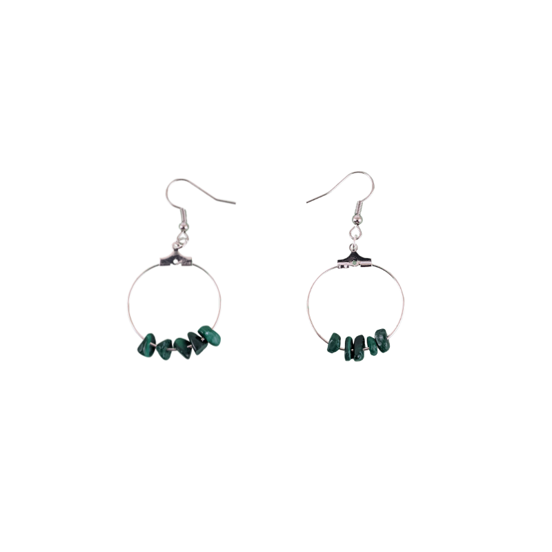 Malachite Circle Hoop Earrings