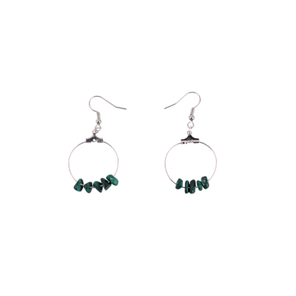 Malachite Circle Hoop Earrings