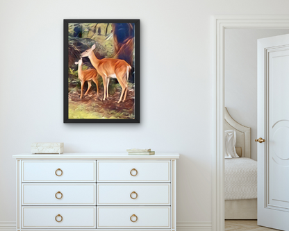 Kissing Deer Art Print