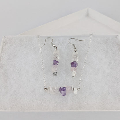 Good Vibes: Intention and Alignment Bar Necklace and Dangle Earrings Set