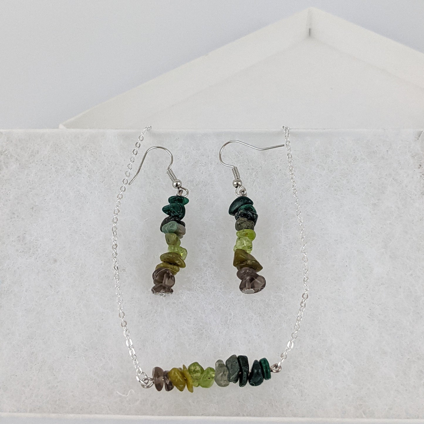 Good Vibes: Transformation and Manifestation Bar Necklace and Dangle Earrings Set