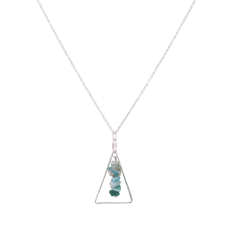 Amazonite Triangle Pendant Necklace