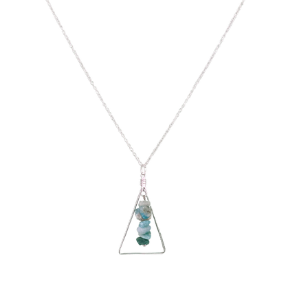 Amazonite Triangle Pendant Necklace