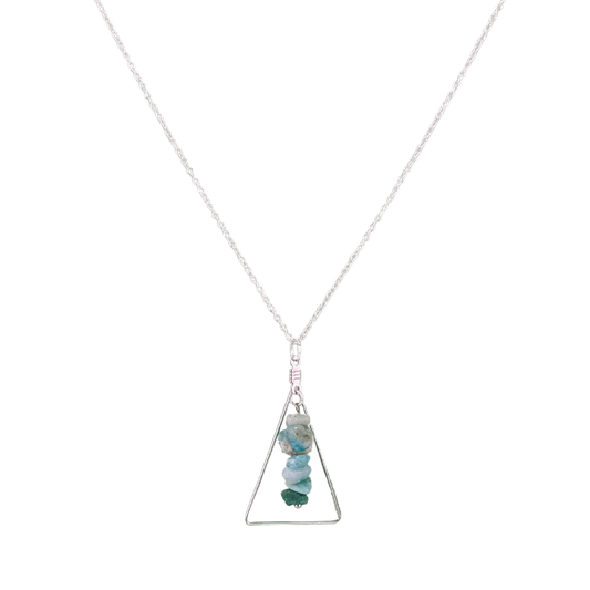 Amazonite Triangle Pendant Necklace