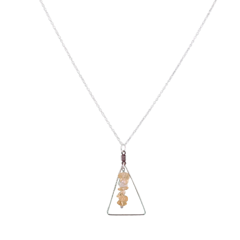 Citrine Triangle Pendant Necklace