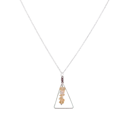 Citrine Triangle Pendant Necklace