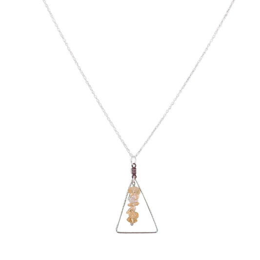 Citrine Triangle Pendant Necklace