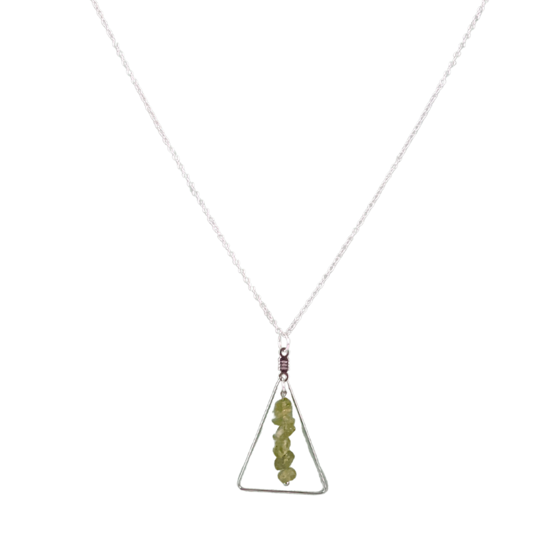 Peridot Triangle Pendant Necklace