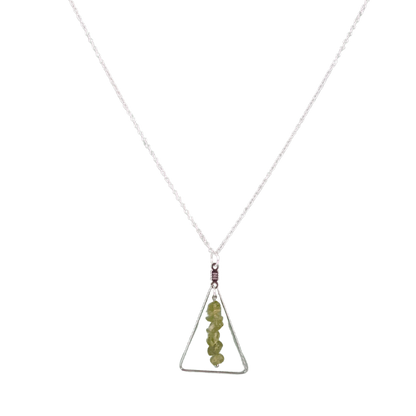 Peridot Triangle Pendant Necklace