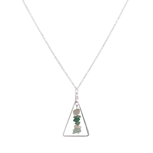 Aventurine Triangle Pendant Necklace