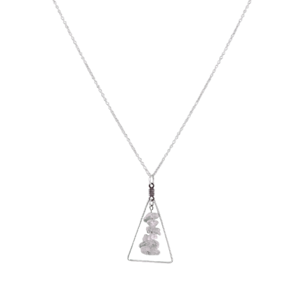 Crystal Quartz Triangle Pendant Necklace