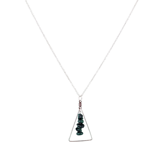 Malachite Triangle Pendant Necklace