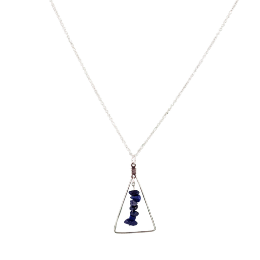 Lapis Lazuli Triangle Pendant Necklace