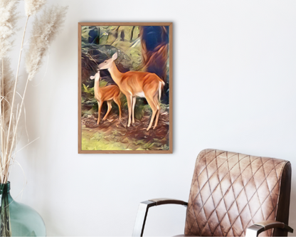 Kissing Deer Art Print