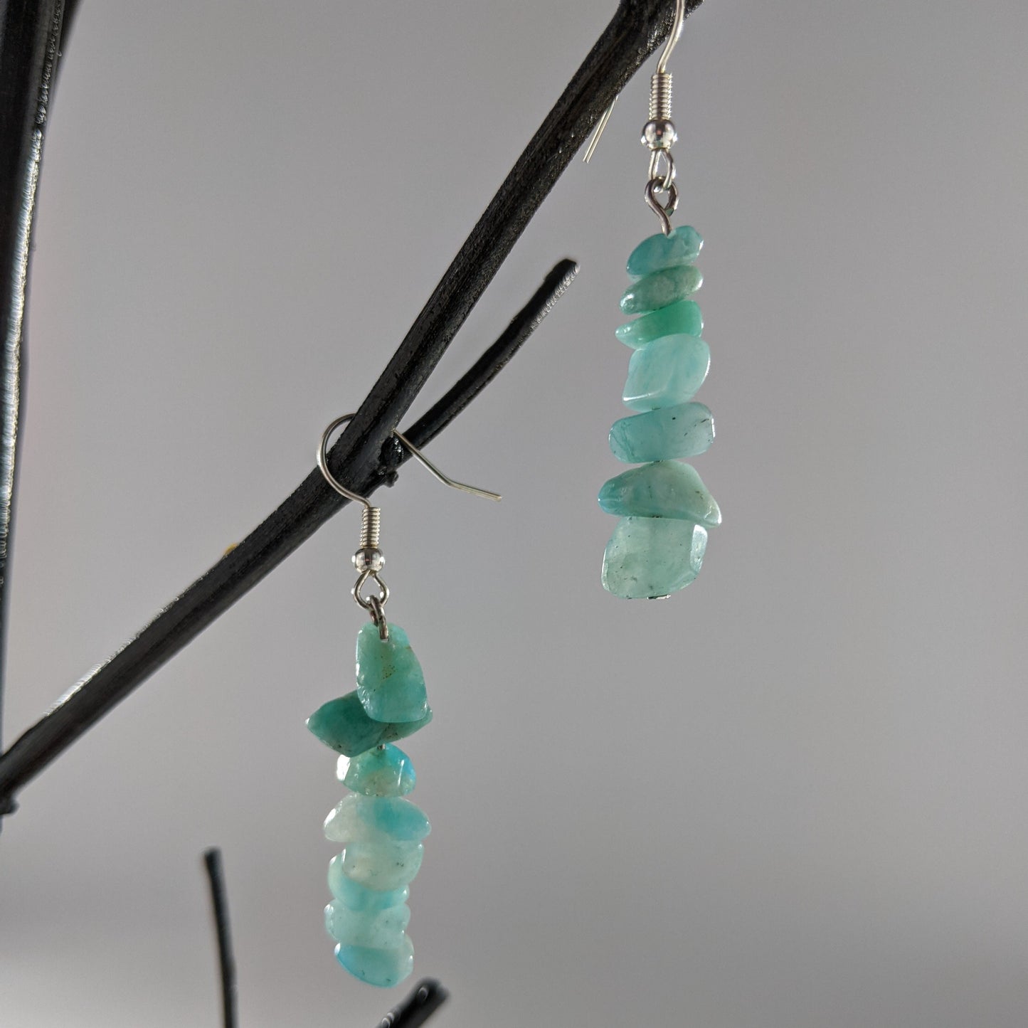 Amazonite Triangle Pendant and Dangle Earring Set