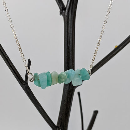 Amazonite Bar and Triangle Pendant Necklace Set