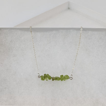 Peridot Bar Necklace