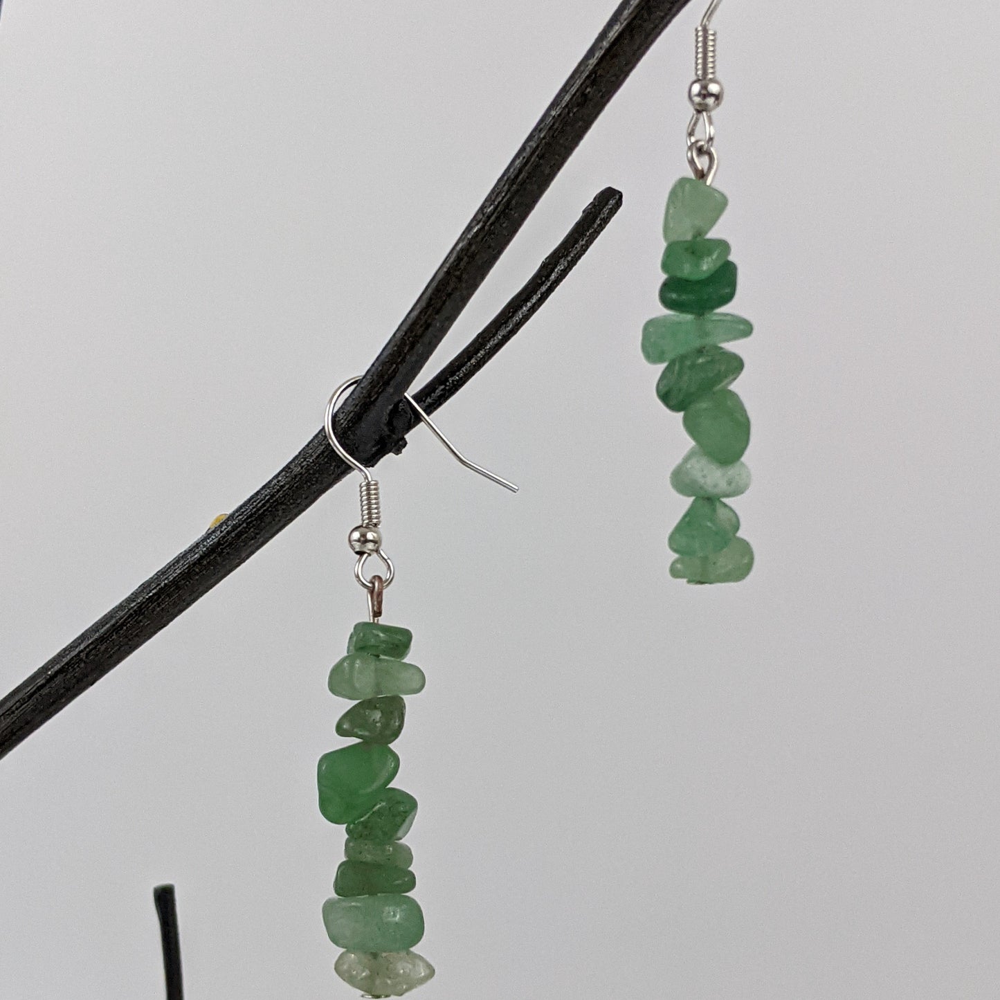 Aventurine Bar Necklace and Dangle Earrings Set