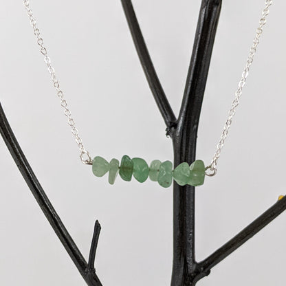 Aventurine Bar and Triangle Pendant Necklace Set