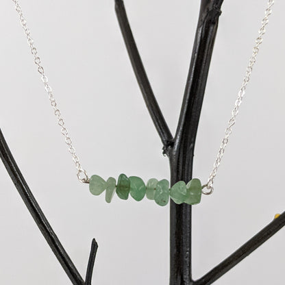 Aventurine Bar Necklace and Dangle Earrings Set