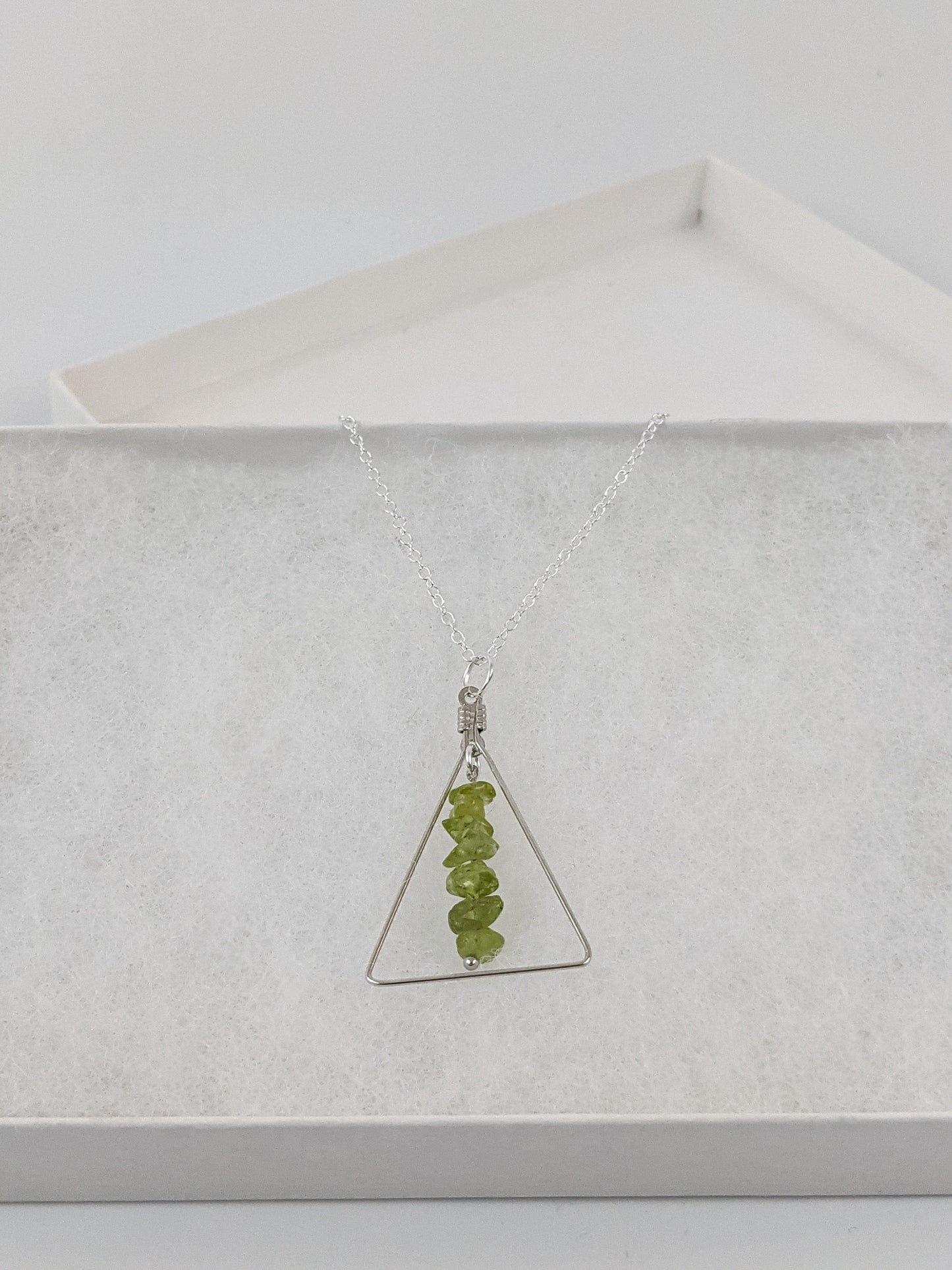 Peridot Triangle Pendant Necklace