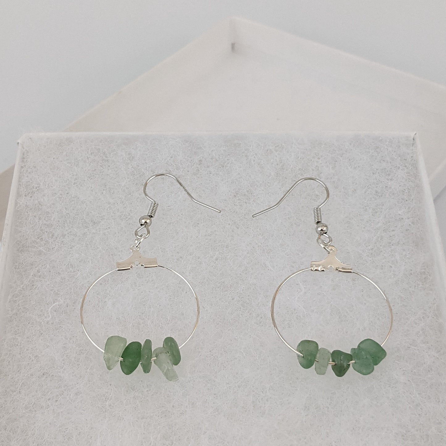 Aventurine Circle Hoop Earrings