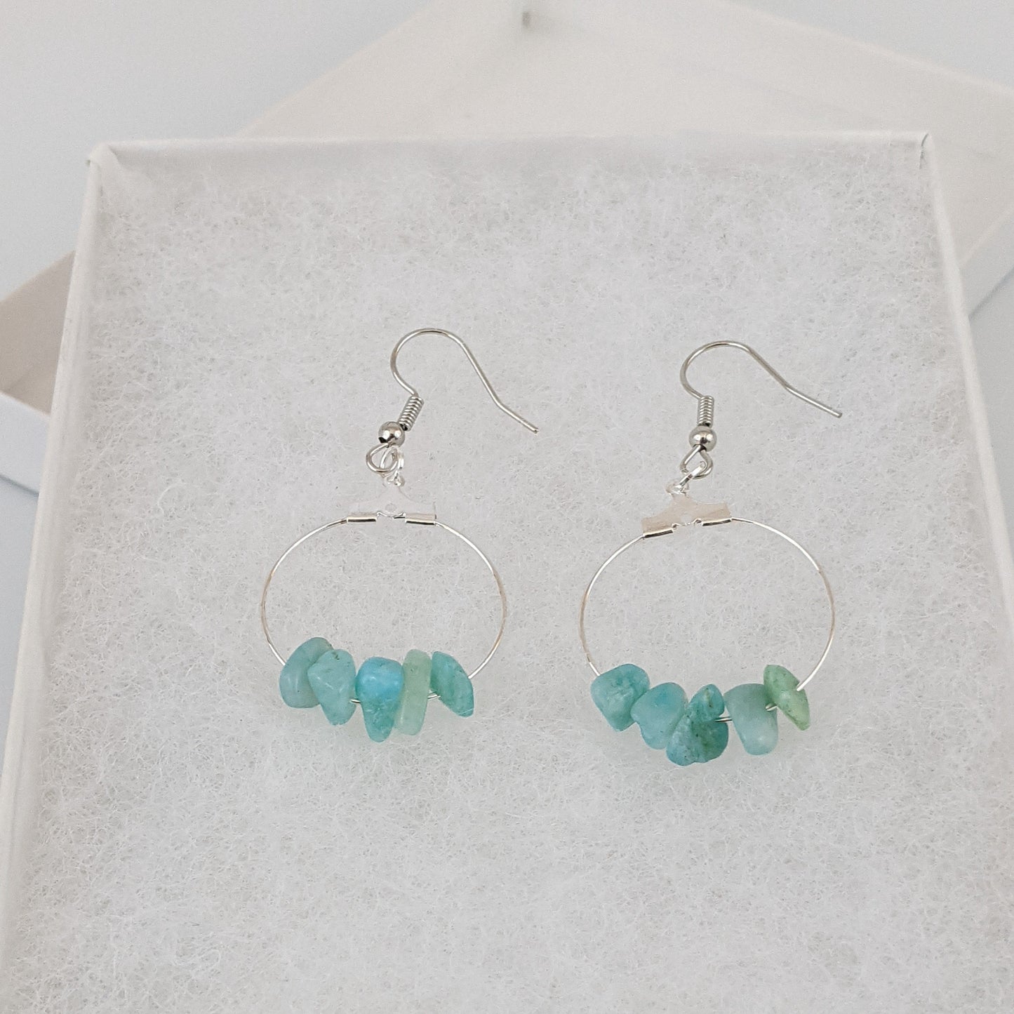 Amazonite Circle Hoop Earrings