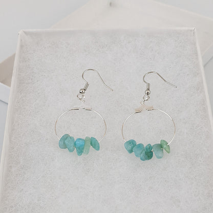 Amazonite Circle Hoop Earrings