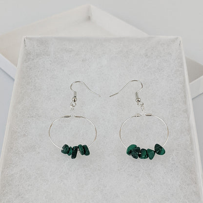 Malachite Circle Hoop Earrings