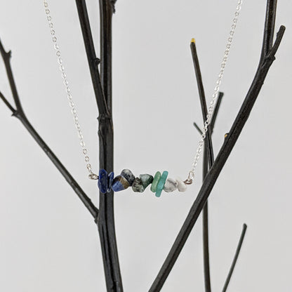 Aquarius Bar Necklace and Dangle Earrings Set